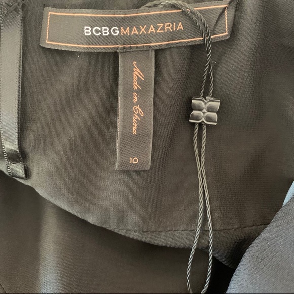 BCBGMaxAzria Black MITZI Pleated Dress NWOT Sz 10 - Picture 7 of 11